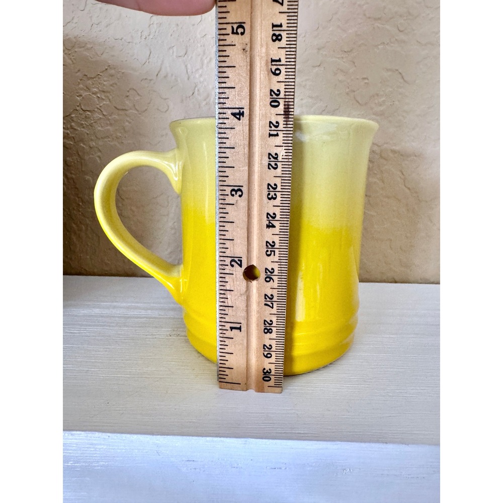 Le Creuset Yellow Ombre Stoneware Coffee Mug 12oz Triple Ring Ceramic Cup - Picture 6 of 10